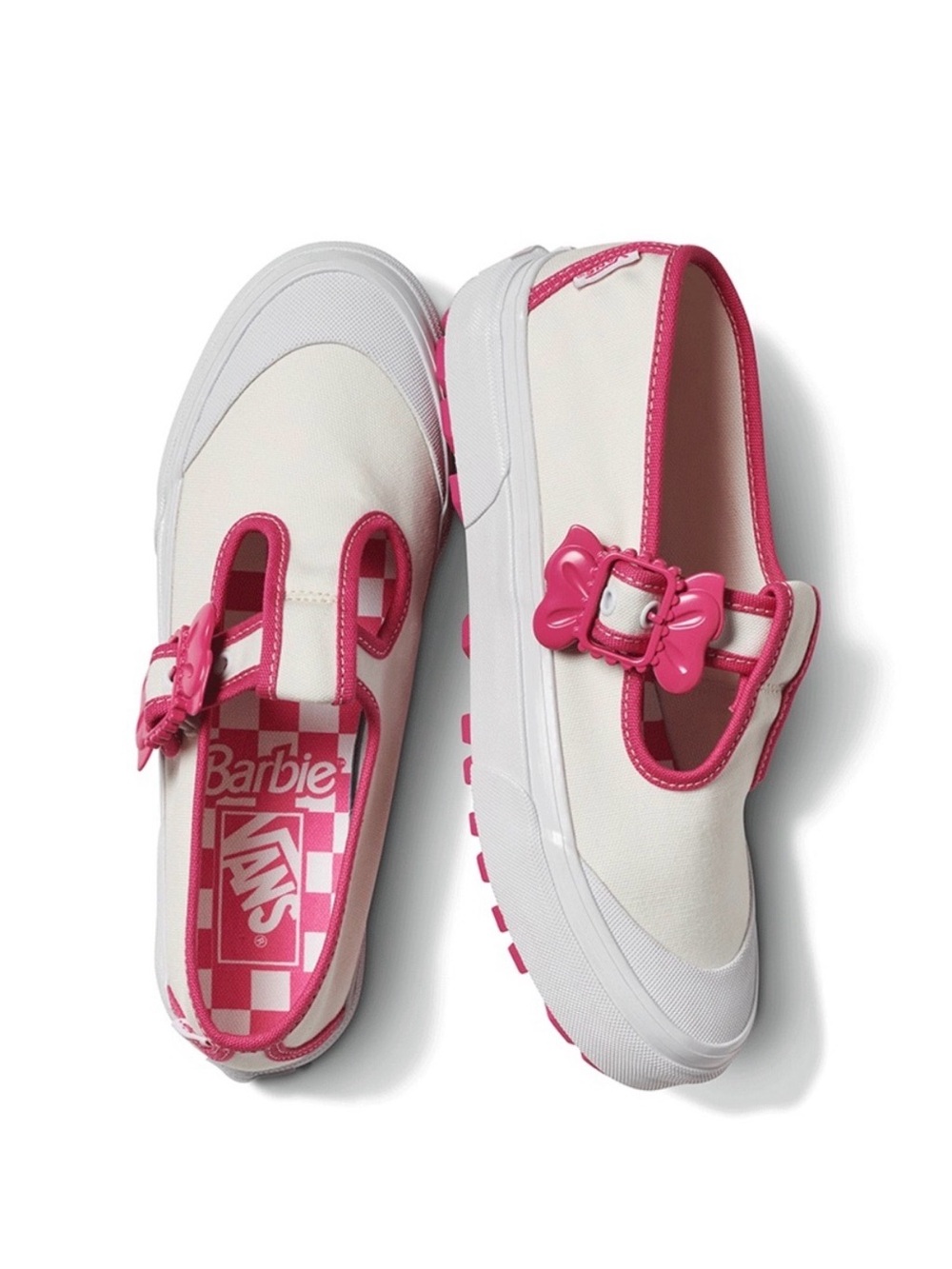 Vans x Barbie T-Strap Mary Jane Style w/ Pink Metal Bow Buckle - Size 10 Women‘s - Picture 6 of 6